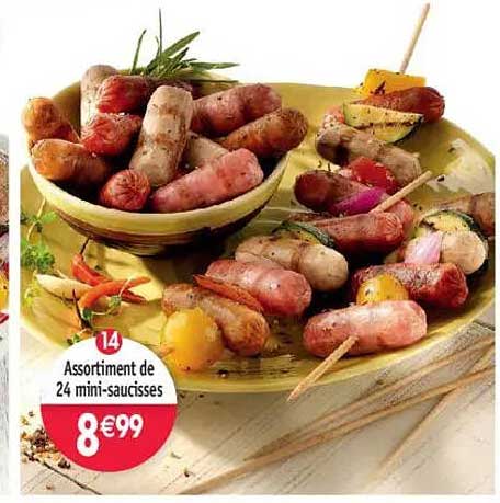 Assortiment de 24 mini-saucisses