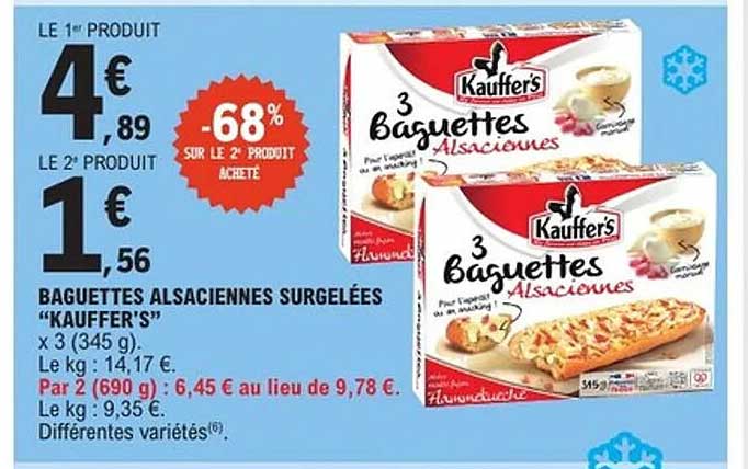 Baguettes Alsaciennes Surgelées "Kauffer's"