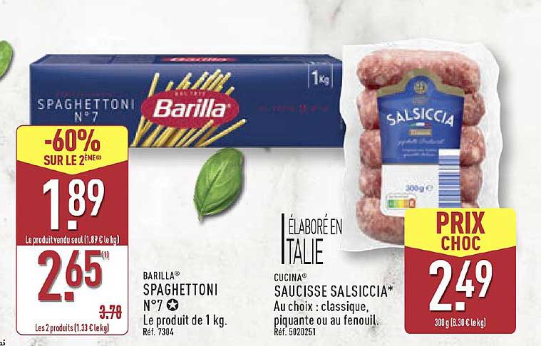 BARILLA SPAGHETTONI N°7 & SAUCISSE SALSICCIA