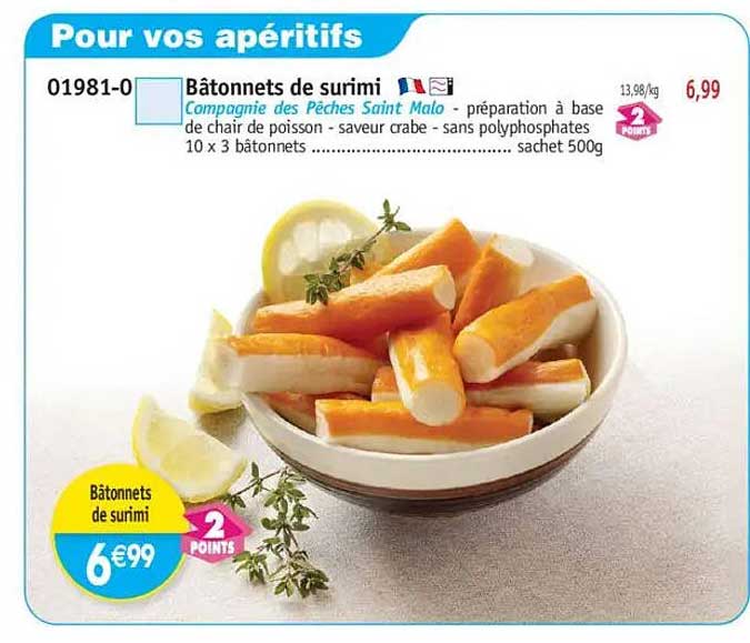 Bâtonnets de surimi