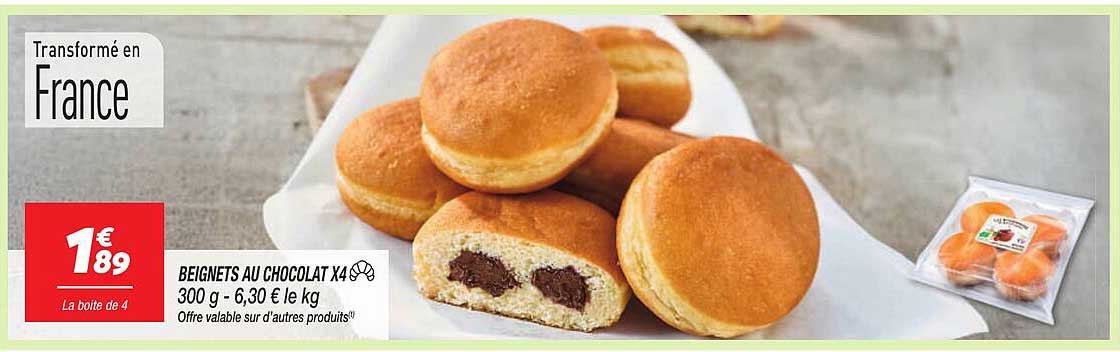 BEIGNETS AU CHOCOLAT X4
