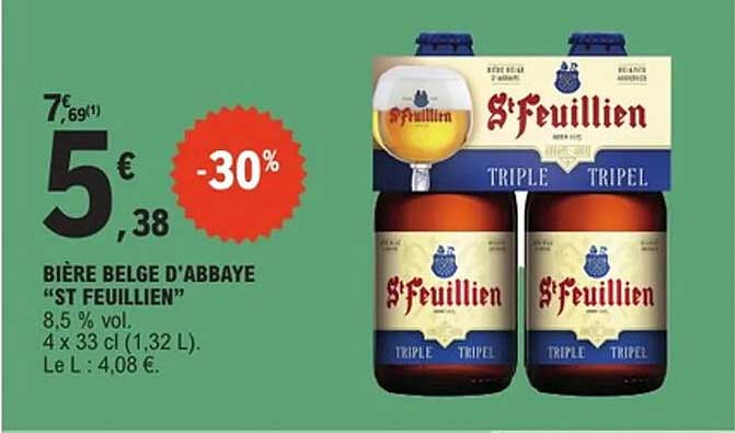 BIÈRE BELGE D'ABBAYE "ST FEUILLIEN"