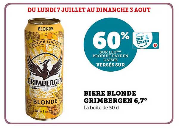 BIERE BLONDE GRIMBERGEN 6,7°