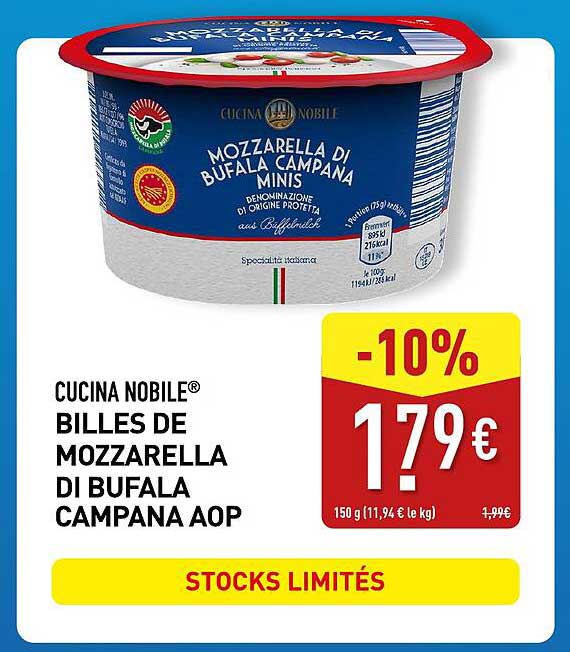 BILLES DE MOZARELLA DI BUFALA CAMPANA AOP
