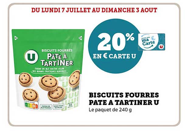 BISCUITS FOURRÉS PÂTE À TARTINER U