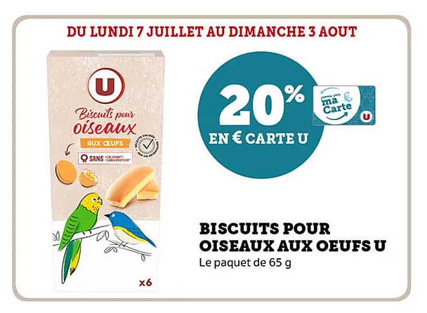 Biscuits pour Oiseaux Aux Œufs U