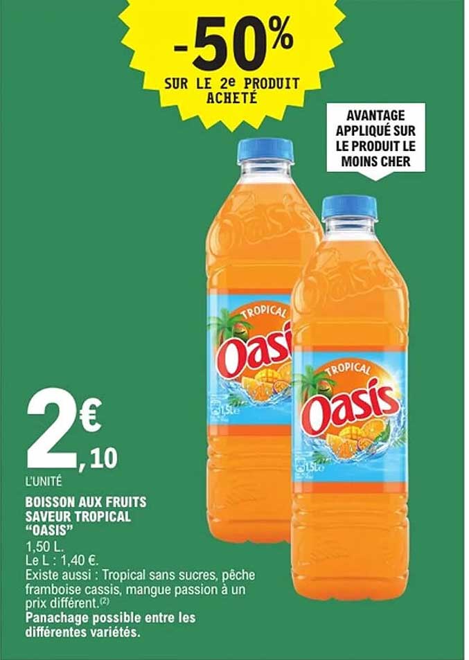 BOISSON AUX FRUITS SAVEUR TROPICAL "OASIS"