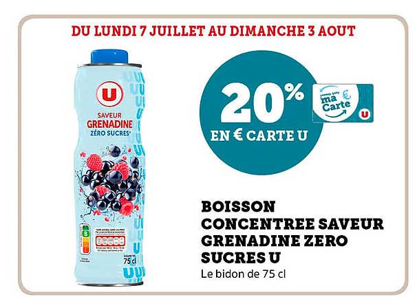 BOISSON CONCENTREE SAVEUR GRENADINE ZERO SUCRES U
