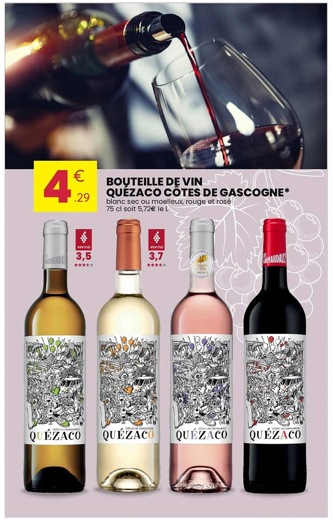 BOUTEILLE DE VIN - QUEZACO CÔTES DE GASCOGNE*