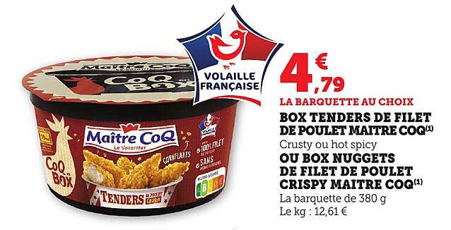 BOX TENDERS DE FILET DE POULET MAITRE COQ