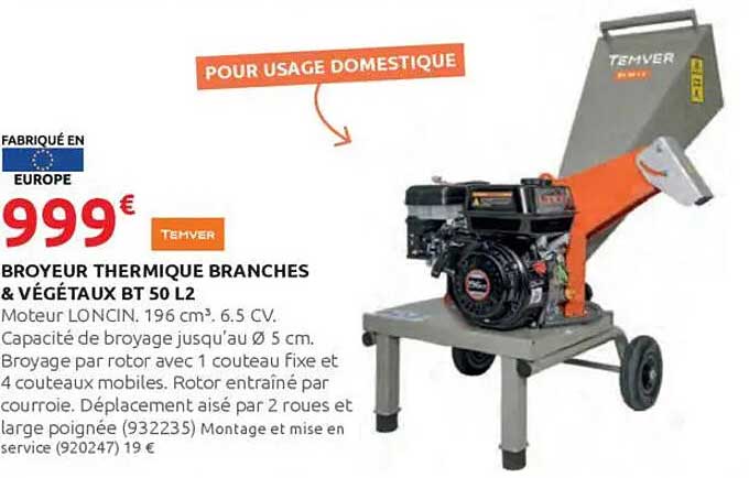 BROYEUR THERMIQUE BRANCHES & VÉGÉTAUX BT 50 L2