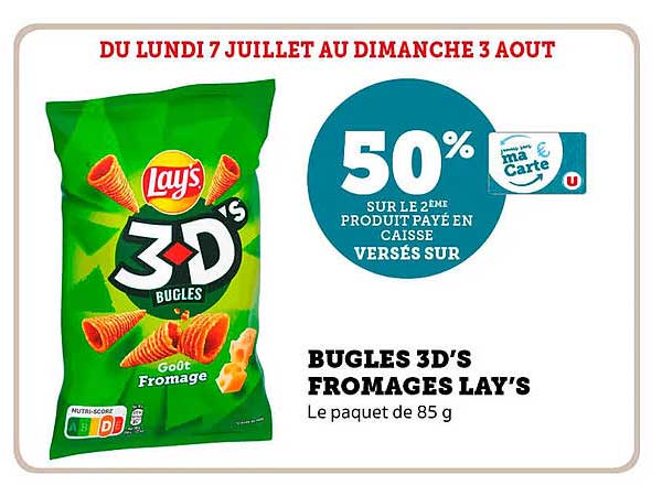 BUGLES 3D'S FROMAGES LAY'S