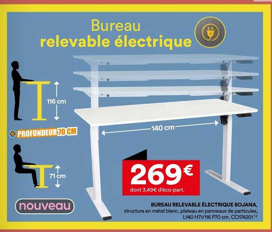 Bureau relevable électrique BOJANA