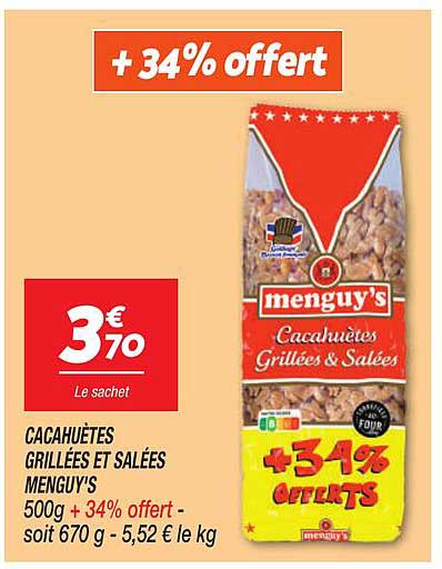 CACAHUÈTES GRILLÉES ET SALÉES MENGUY'S