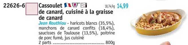 Cassoulet de canard, cuisiné à la graisse de canard