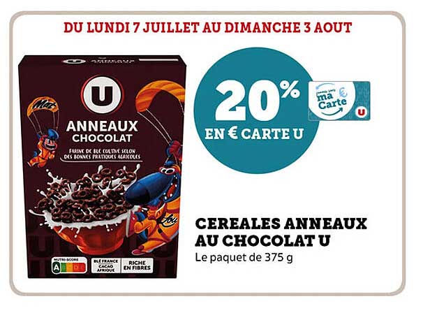 CEREALES ANNEAUX AU CHOCOLAT U