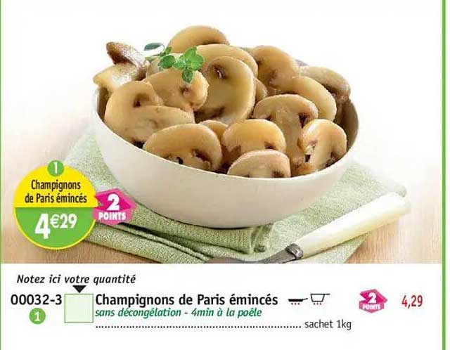 Champignons de Paris émincés