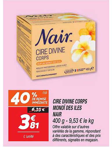 CIRE DIVINE CORPS MONOÏ DES ILES NAIR