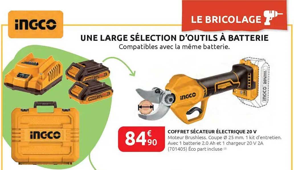 COFFRET SÉCATEUR ÉLECTRIQUE 20 V