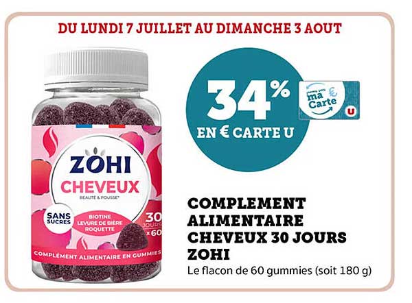 COMPLEMENT ALIMENTAIRE CHEVEUX 30 JOURS ZOHI