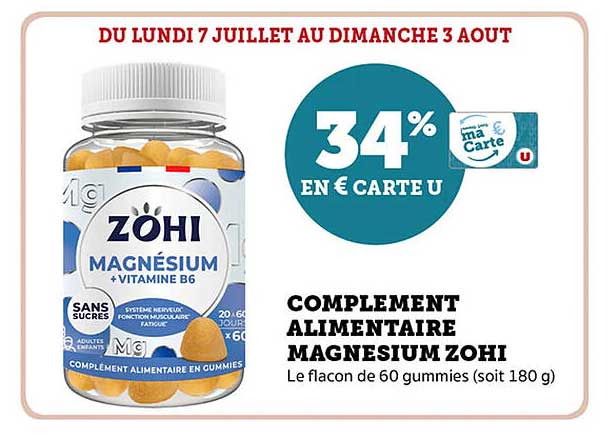 COMPLEMENT ALIMENTAIRE MAGNESIUM ZOHI