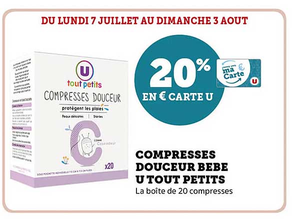COMPRESSES DOIGNEUR BEBE U TOUT PETITS