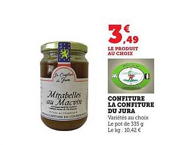 CONFITURE LA CONFITURE DU JURA