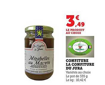 CONFITURE LA CONFITURE DU JURA