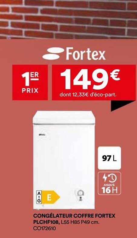 CONGÉLATEUR COFFRE FORTEX PLCHF108
