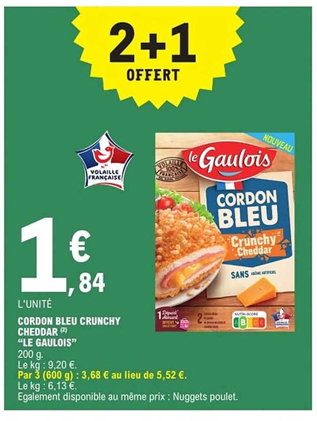 Cordon Bleu Crunchy Cheddar "Le Gaulois"