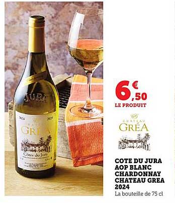 COTE DU JURA AOP BLANC CHARDONNAY CHATEAU GRE A 2024
