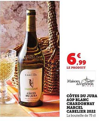 CÔTES DU JURA AOP BLANC CHARDONNAY MARCEL CABELIER 2022