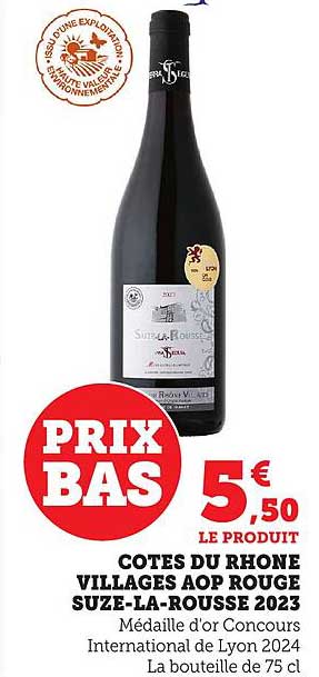 COTES DU RHONE VILLAGES AOP ROUGE SUZE-LA-ROUSSE 2023