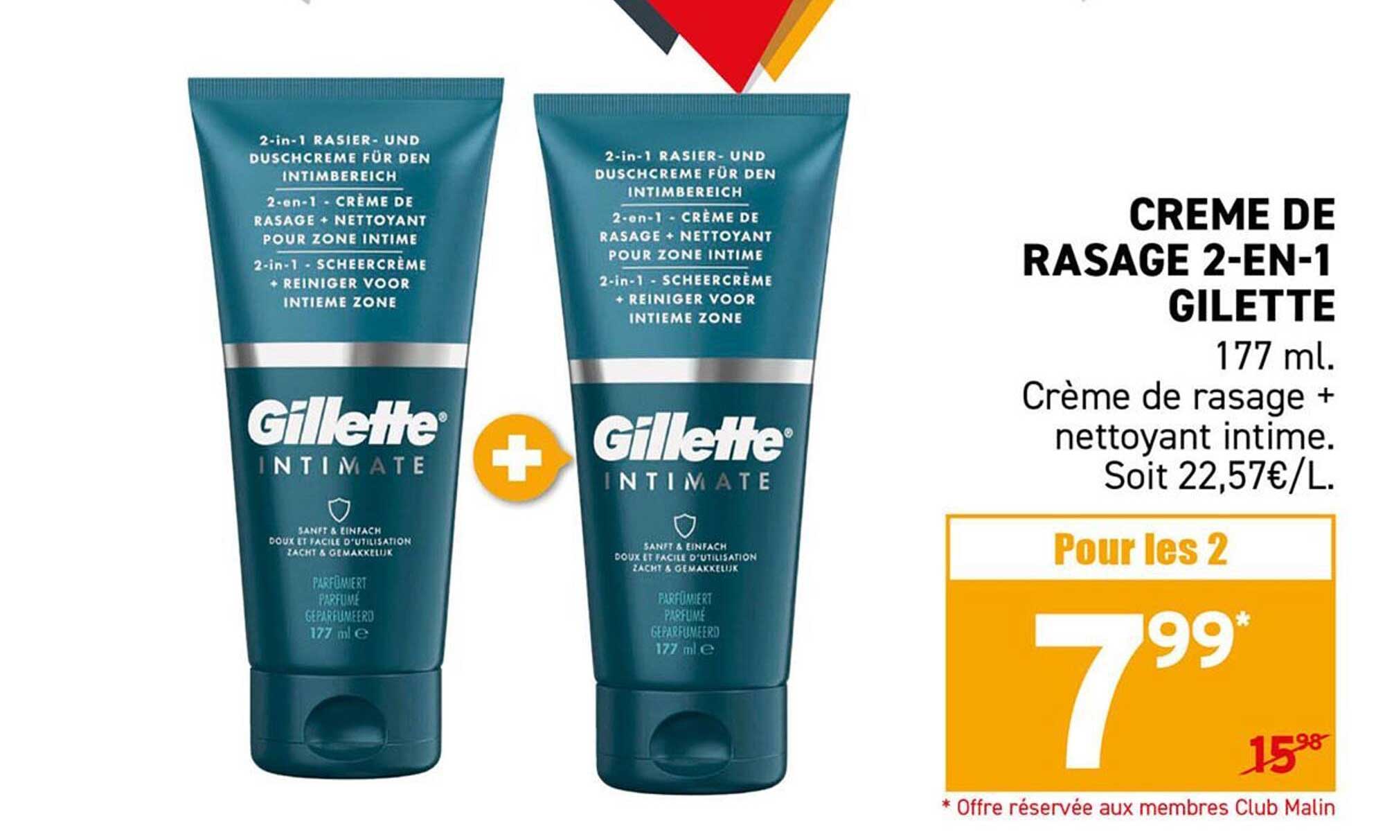 CREME DE RASAGE 2-EN-1 GILLETTE