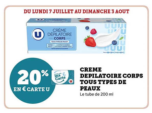 CREME DEPILATOIRE CORPS TOUS TYPES DE PEAUX