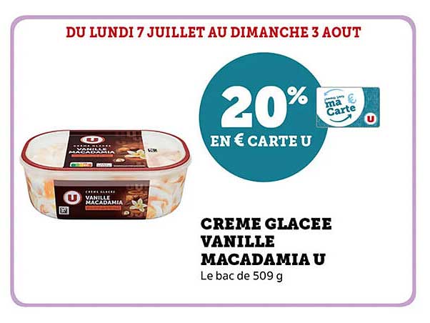 CREME GLACEE VANILLE MACADAMIA U