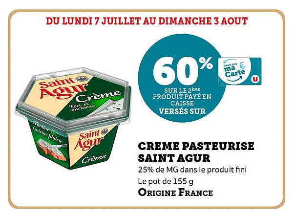CRÈME PASTEURISÉE SAINT AGUR