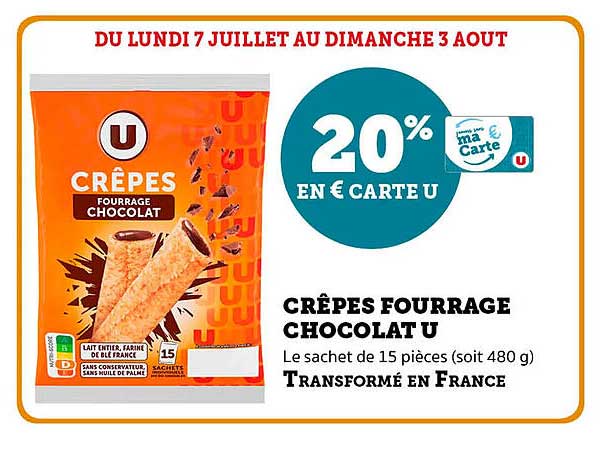 CRÊPES FOURRAGE CHOCOLAT U