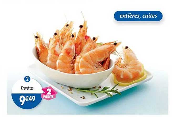Crevettes entières, cuites