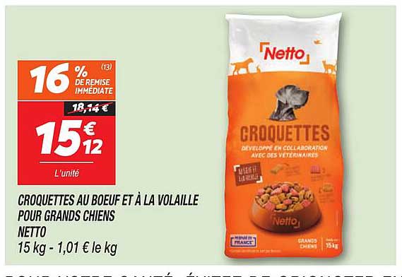 CROQUETTES AU BOEUF ET À LA VOLAILLE POUR GRANDS CHIENS