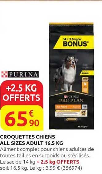 CROQUETTES CHIENS ALL SIZES ADULT 16.5 KG