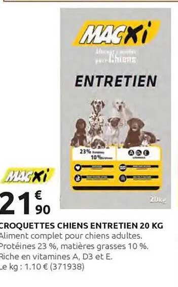 CROQUETTES CHIENS ENTRETIEN 20 KG