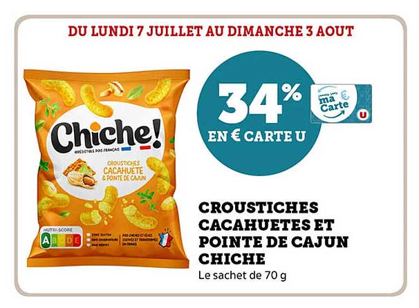 Croustiches cacahuètes et pointe de cajun Chiche