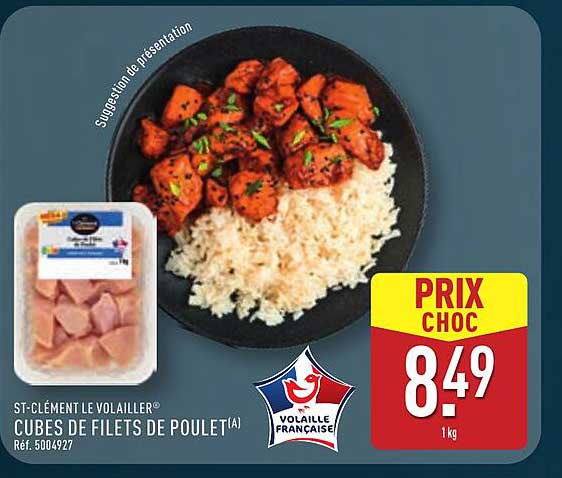 Cubbes de filets de poulet