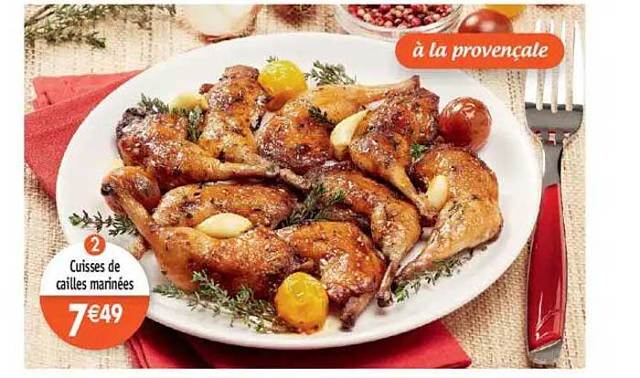 Cuisses de cailles marquées à la provençale
