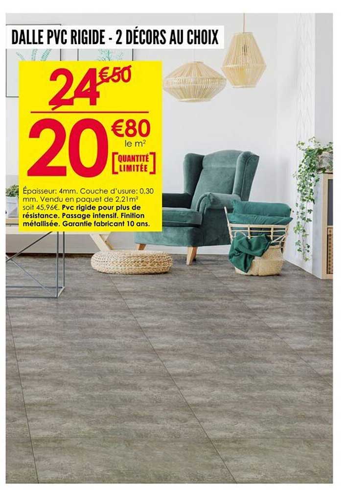 DALLE PVC RIGIDE - 2 DÉCORS AU CHOIX