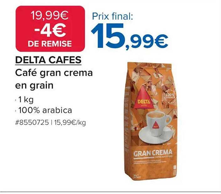 DELTCA CAFES Café gran crema en grain