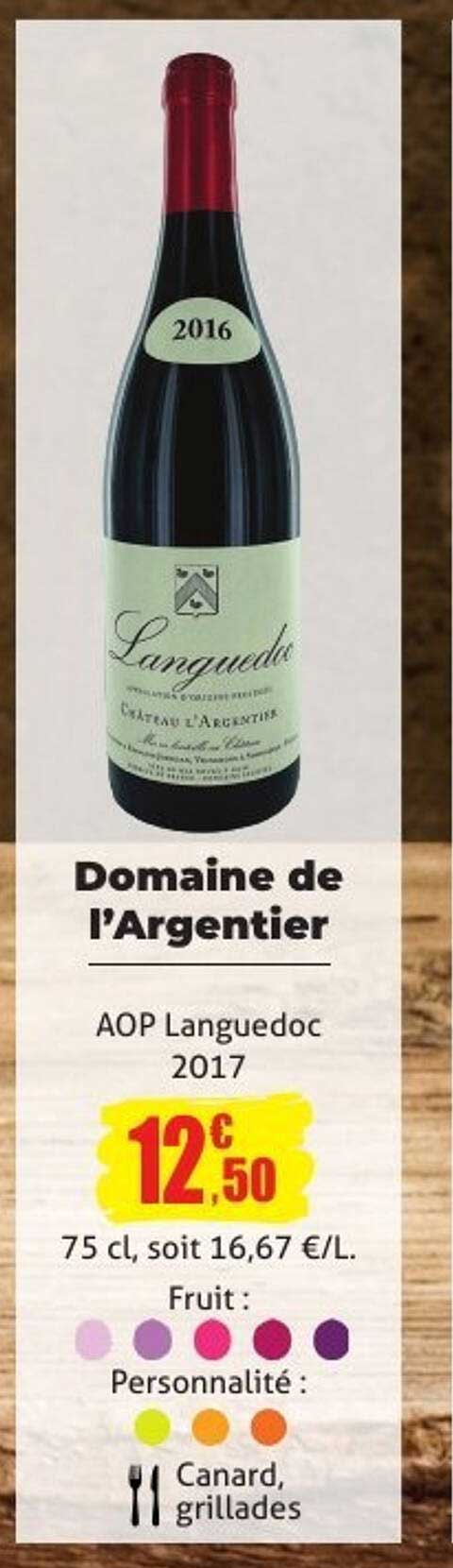 Domaine de l’Argentier AOP Languedoc 2017