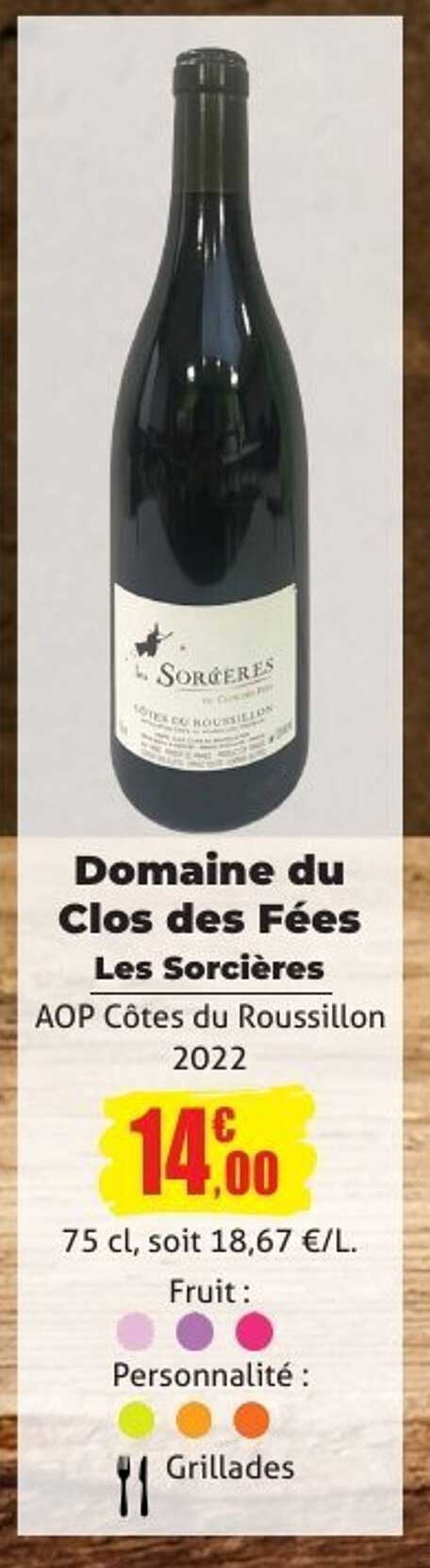 Domaine du Clos des Fées Les Sorcières AOP Côtes du Roussillon 2022