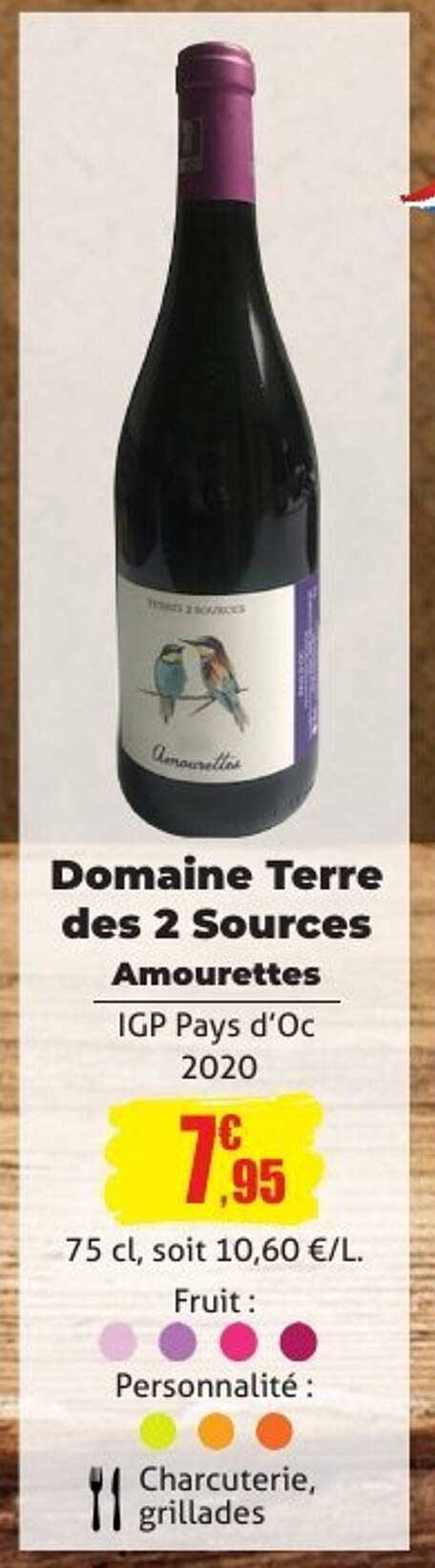 Domaine Terre des 2 Sources Amourettes IGP Pays d'Oc 2020